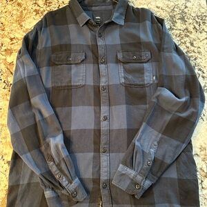 Used Vans Navy and Black Checkered Shirt